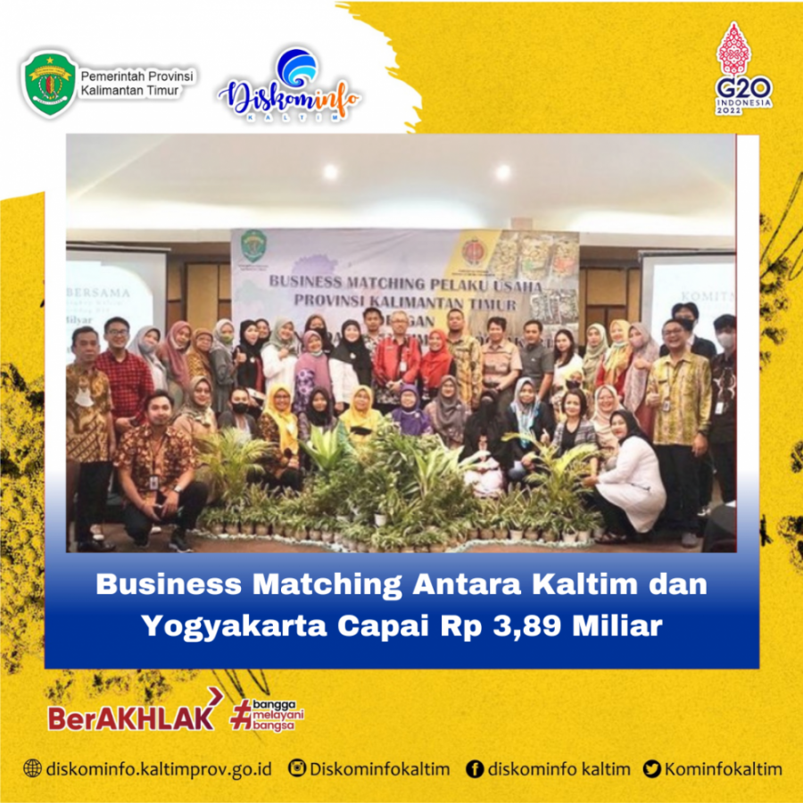 Business Matching Antara Kaltim dan Yogyakarta Capai Rp 3,89 Miliar
