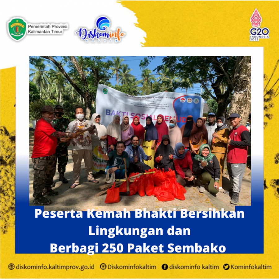 Peserta Kemah Bhakti Bersihkan Lingkungan dan Berbagi 250 Paket Sembako