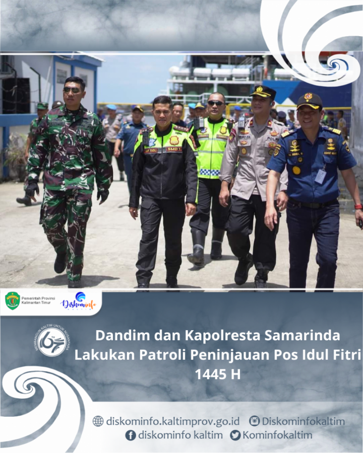 Dandim dan Kapolresta Samarinda Lakukan Patroli Peninjauan Pos Idul Fitri 1445 H